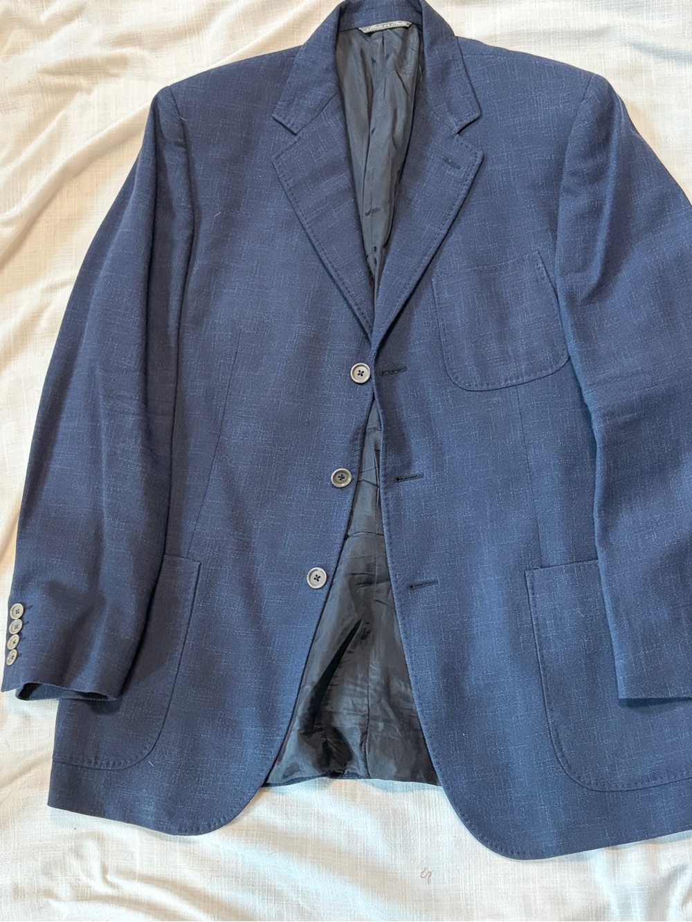 Nogara Men's Navy Blue Casual Blazer made in Italy 40r